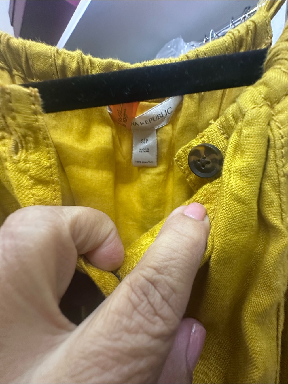 Banana Republic Mustard Yellow Maxi Dress with Button Front - Picture 2 of 4